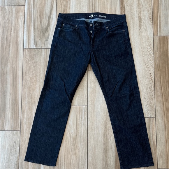 7 For All Mankind Indigo Straight Jeans - Picture 1 of 2